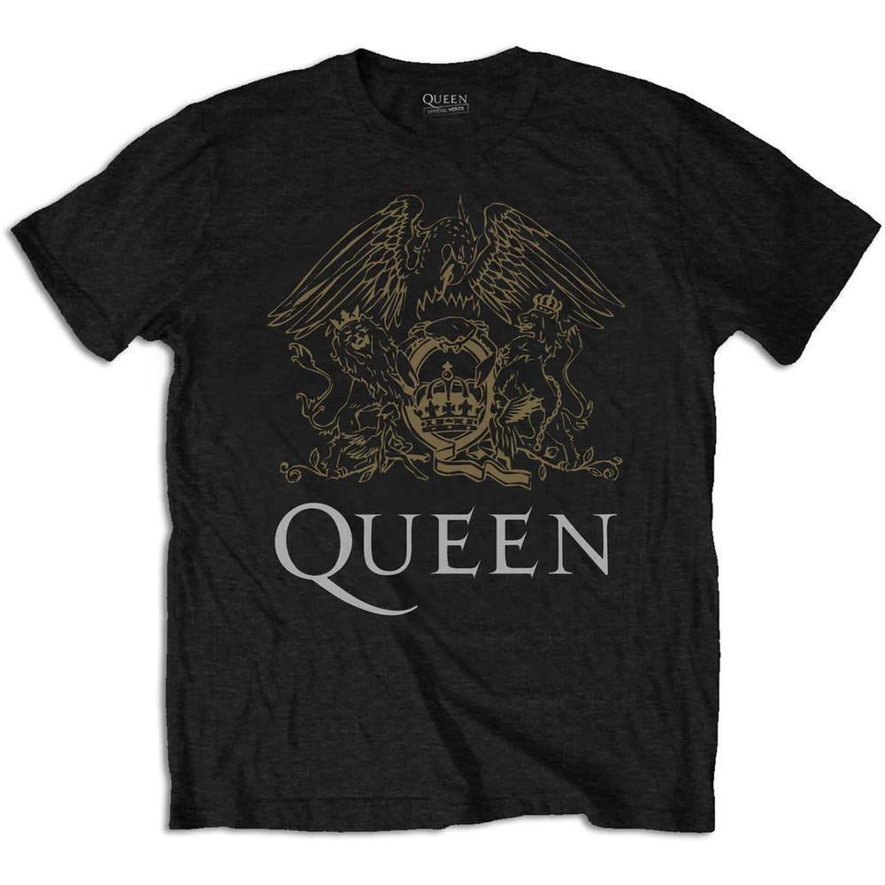 Queen Unisex T Shirt Crest Black